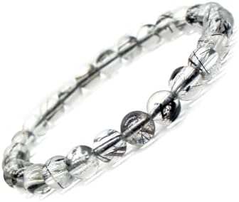 Amazon | [TANAKA・YA] ブラックルチルクォーツ ブレスレット 完全天然